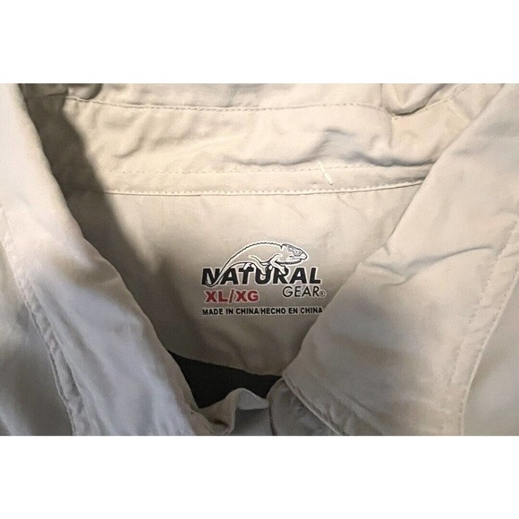 NATURAL GEAR Utility Shirt Mesh Lined Vented Zip Pocket Outdoor Relaxed Fit XL - Picture 3 of 7